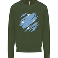 Torn Micronesia Flag Micronesian Day Football Mens Sweatshirt Jumper Forest Green