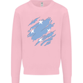 Torn Micronesia Flag Micronesian Day Football Mens Sweatshirt Jumper Light Pink