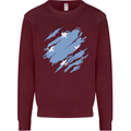 Torn Micronesia Flag Micronesian Day Football Mens Sweatshirt Jumper Maroon