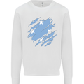 Torn Micronesia Flag Micronesian Day Football Mens Sweatshirt Jumper White