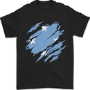 Torn Micronesia Flag Micronesian Day Football Mens T-Shirt 100% Cotton Black