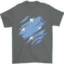 Torn Micronesia Flag Micronesian Day Football Mens T-Shirt 100% Cotton Charcoal
