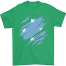 Torn Micronesia Flag Micronesian Day Football Mens T-Shirt 100% Cotton Irish Green