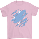 Torn Micronesia Flag Micronesian Day Football Mens T-Shirt 100% Cotton Light Pink