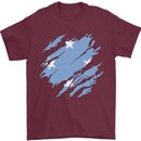 Torn Micronesia Flag Micronesian Day Football Mens T-Shirt 100% Cotton Maroon