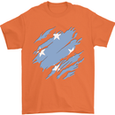 Torn Micronesia Flag Micronesian Day Football Mens T-Shirt 100% Cotton Orange