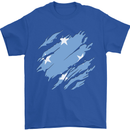 Torn Micronesia Flag Micronesian Day Football Mens T-Shirt 100% Cotton Royal Blue