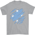 Torn Micronesia Flag Micronesian Day Football Mens T-Shirt 100% Cotton Sports Grey