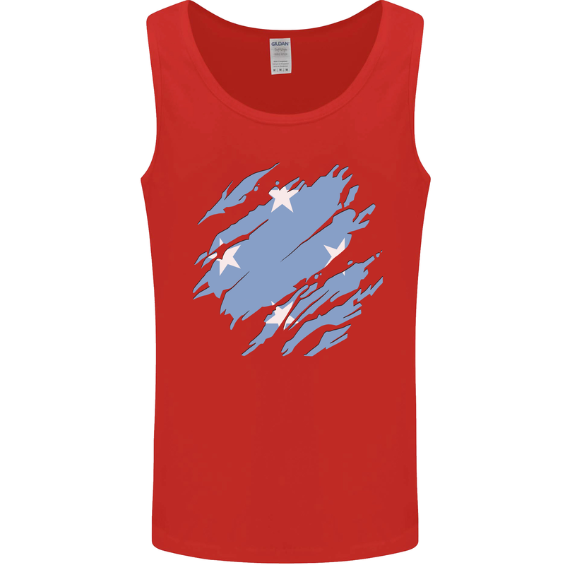 Torn Micronesia Flag Micronesian Day Football Mens Vest Tank Top Red