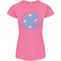 Torn Micronesia Flag Micronesian Day Football Womens Petite Cut T-Shirt Azalea