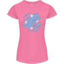 Torn Micronesia Flag Micronesian Day Football Womens Petite Cut T-Shirt Azalea