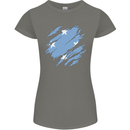 Torn Micronesia Flag Micronesian Day Football Womens Petite Cut T-Shirt Charcoal