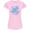 Torn Micronesia Flag Micronesian Day Football Womens Petite Cut T-Shirt Light Pink