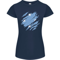 Torn Micronesia Flag Micronesian Day Football Womens Petite Cut T-Shirt Navy Blue