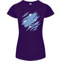 Torn Micronesia Flag Micronesian Day Football Womens Petite Cut T-Shirt Purple