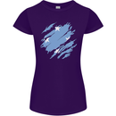 Torn Micronesia Flag Micronesian Day Football Womens Petite Cut T-Shirt Purple