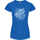 Torn Micronesia Flag Micronesian Day Football Womens Petite Cut T-Shirt Royal Blue