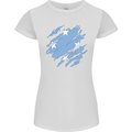 Torn Micronesia Flag Micronesian Day Football Womens Petite Cut T-Shirt White