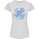 Torn Micronesia Flag Micronesian Day Football Womens Petite Cut T-Shirt White