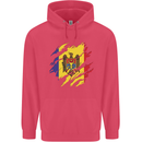 Torn Moldova Flag Moldovan Day Football Childrens Kids Hoodie Heliconia