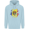 Torn Moldova Flag Moldovan Day Football Childrens Kids Hoodie Light Blue