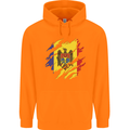Torn Moldova Flag Moldovan Day Football Childrens Kids Hoodie Orange