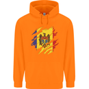 Torn Moldova Flag Moldovan Day Football Childrens Kids Hoodie Orange