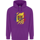 Torn Moldova Flag Moldovan Day Football Childrens Kids Hoodie Purple