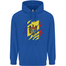 Torn Moldova Flag Moldovan Day Football Childrens Kids Hoodie Royal Blue