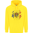 Torn Moldova Flag Moldovan Day Football Childrens Kids Hoodie Yellow