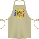 Torn Moldova Flag Moldovan Day Football Cotton Apron 100% Organic Khaki