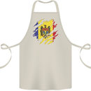 Torn Moldova Flag Moldovan Day Football Cotton Apron 100% Organic Natural