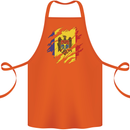 Torn Moldova Flag Moldovan Day Football Cotton Apron 100% Organic Orange
