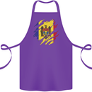 Torn Moldova Flag Moldovan Day Football Cotton Apron 100% Organic Purple