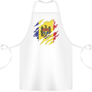 Torn Moldova Flag Moldovan Day Football Cotton Apron 100% Organic White