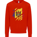 Torn Moldova Flag Moldovan Day Football Kids Sweatshirt Jumper Bright Red