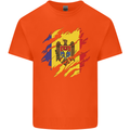 Torn Moldova Flag Moldovan Day Football Kids T-Shirt Childrens Orange