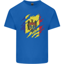Torn Moldova Flag Moldovan Day Football Kids T-Shirt Childrens Royal Blue