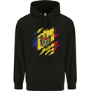 Torn Moldova Flag Moldovan Day Football Mens 80% Cotton Hoodie Black