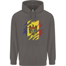 Torn Moldova Flag Moldovan Day Football Mens 80% Cotton Hoodie Charcoal