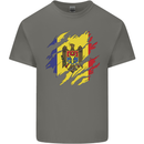 Torn Moldova Flag Moldovan Day Football Mens Cotton T-Shirt Tee Top Charcoal