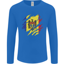 Torn Moldova Flag Moldovan Day Football Mens Long Sleeve T-Shirt Royal Blue