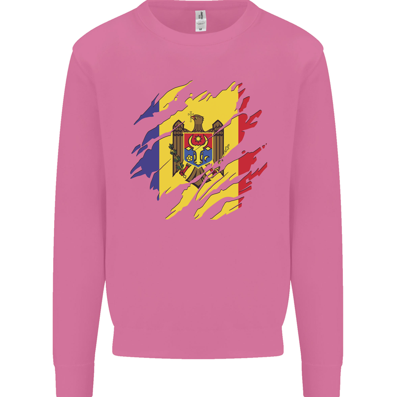 Torn Moldova Flag Moldovan Day Football Mens Sweatshirt Jumper Azalea