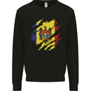 Torn Moldova Flag Moldovan Day Football Mens Sweatshirt Jumper Black