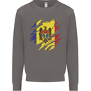 Torn Moldova Flag Moldovan Day Football Mens Sweatshirt Jumper Charcoal