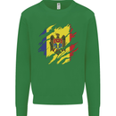 Torn Moldova Flag Moldovan Day Football Mens Sweatshirt Jumper Irish Green