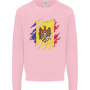 Torn Moldova Flag Moldovan Day Football Mens Sweatshirt Jumper Light Pink