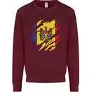 Torn Moldova Flag Moldovan Day Football Mens Sweatshirt Jumper Maroon