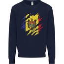Torn Moldova Flag Moldovan Day Football Mens Sweatshirt Jumper Navy Blue