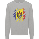Torn Moldova Flag Moldovan Day Football Mens Sweatshirt Jumper Sports Grey